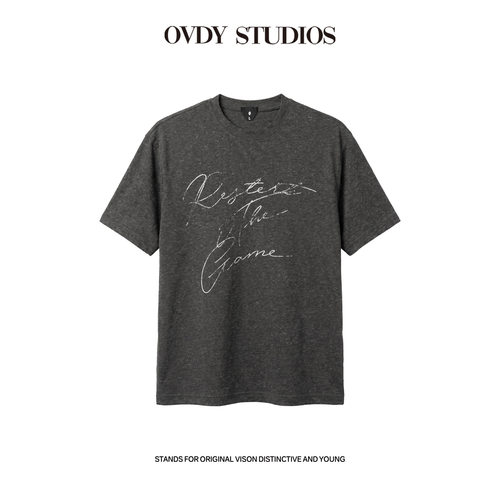 OVDY亚麻混纺反光抗皱短袖T恤