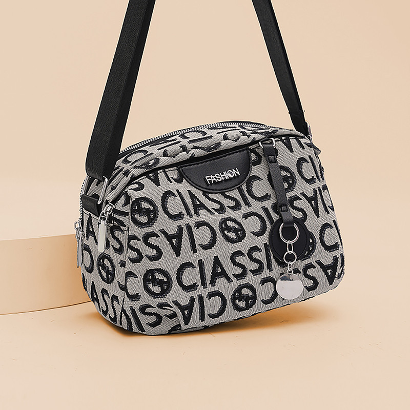 2025新款女包时尚百搭单肩包斜挎包女大容量休闲帆布贝壳妈妈潮包