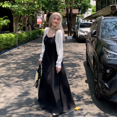 胖mm气质女人味收腰系带显瘦连衣裙女夏季新款高个子显高显白长裙