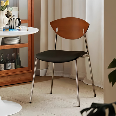 中古实木家用餐椅轻奢飞鸟椅休闲咖啡厅餐桌椅子设计师铁艺靠背椅