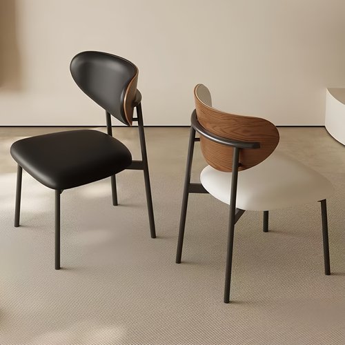 中古风餐椅意式轻奢网红椅现代简约高级感爱心椅复古实木餐桌椅子