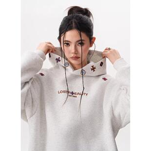 卫衣男连帽春秋季ins港风宽松潮牌字母印花百搭外套2026年新款