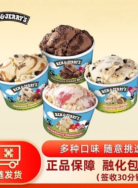 Ben&Jerry's本杰瑞巧克力布朗尼香草冰淇淋进口冰激凌
