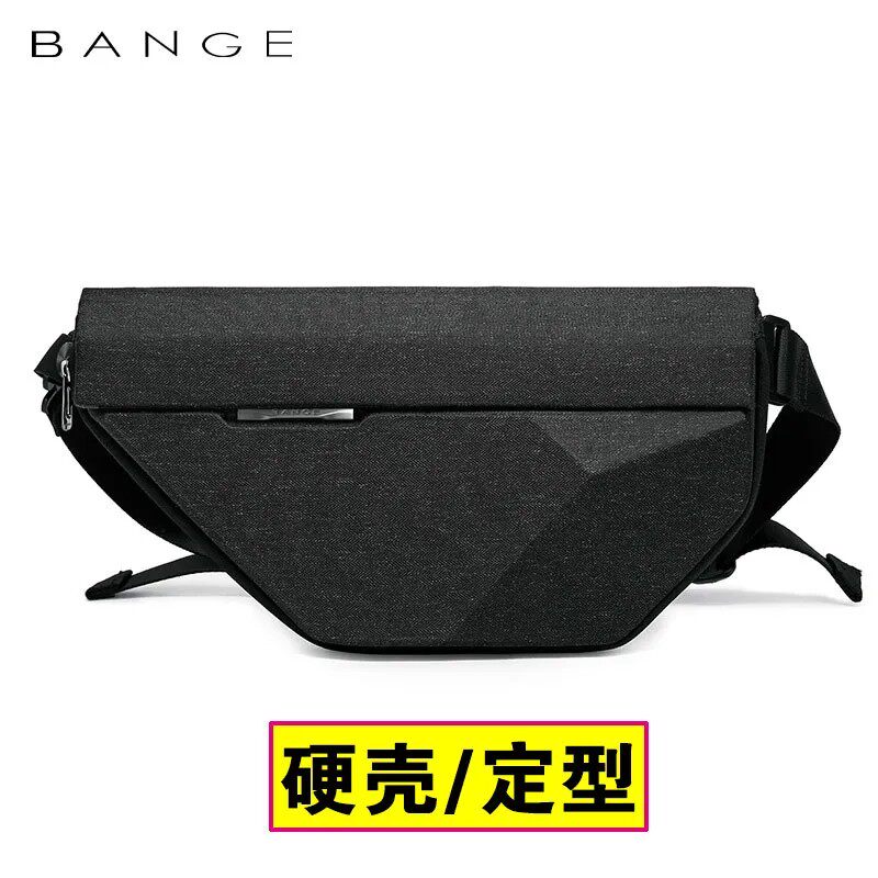 Bange新款胸包男士单肩包韩版机能斜跨包扩容商务金字塔硬壳小包