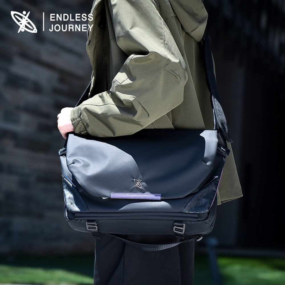 斜挎包男士包单肩包高级感16寸电脑包通勤男款背包挎包男包邮差包