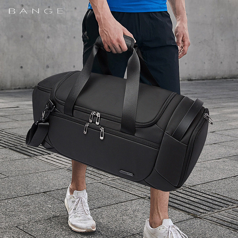 Bange班歌男士旅行包休闲健身包多功能户外斜跨包干湿分离手提包