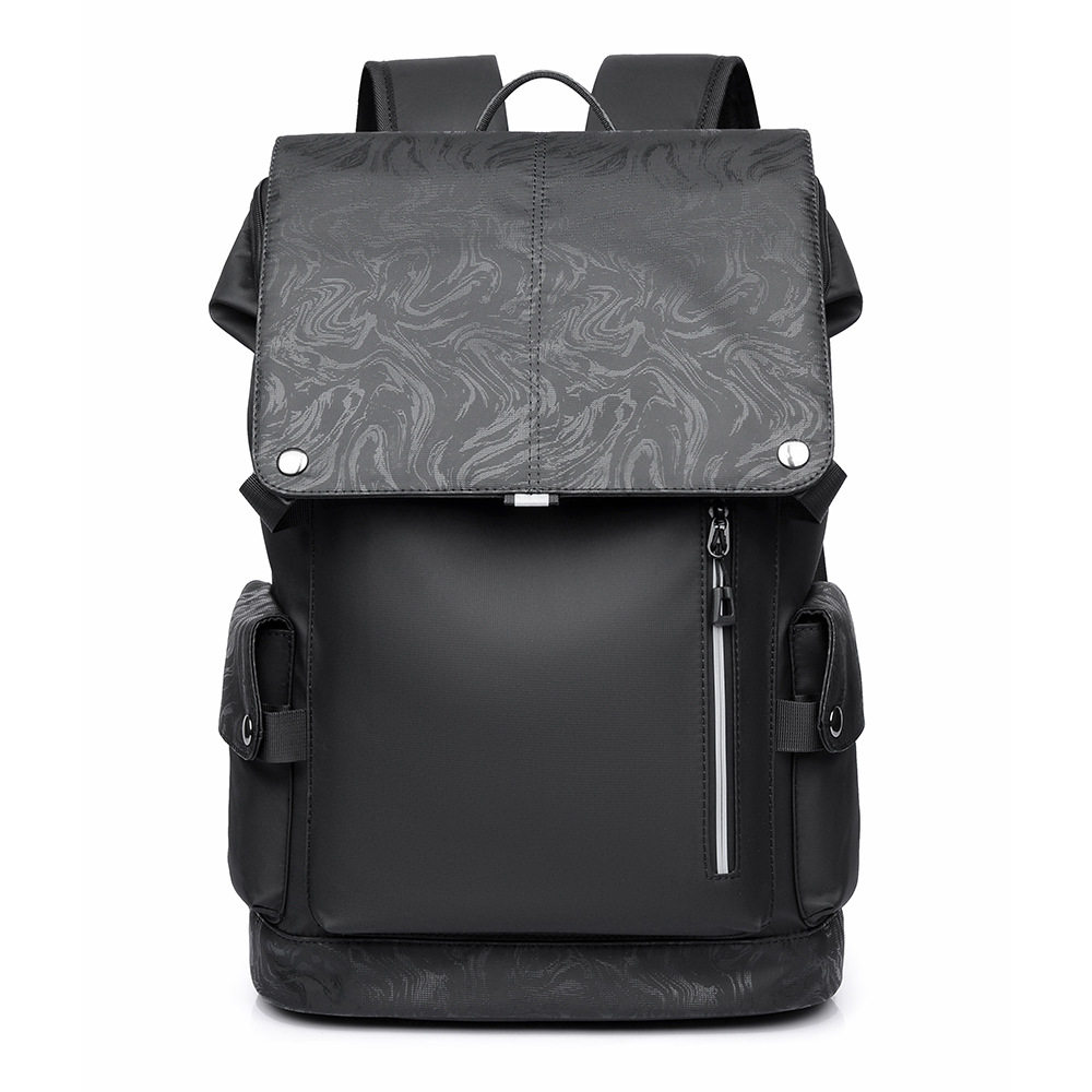 大容量防水商务背包时尚潮流纹理休闲通勤包旅行高级感男款双肩包