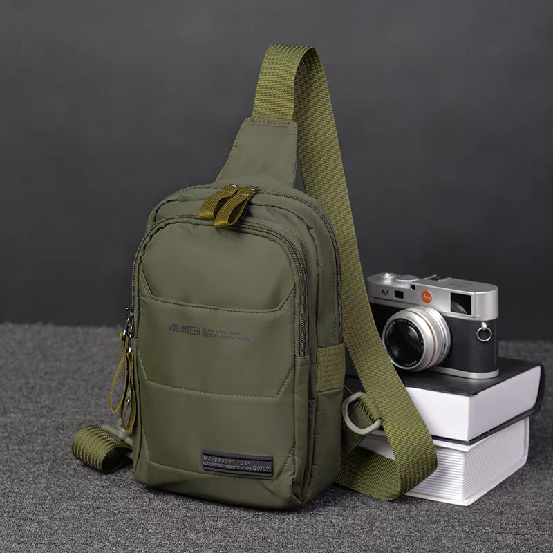 Volunteer胸包男夏季斜挎包男牛津布背包户外帆布包休闲单肩包男