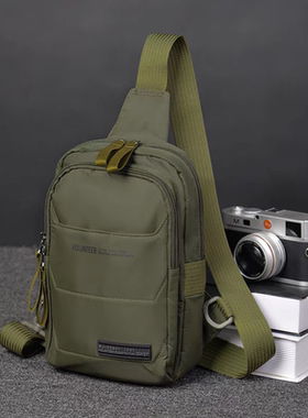 Volunteer胸包男夏季斜挎包男牛津布背包户外帆布包休闲单肩包男