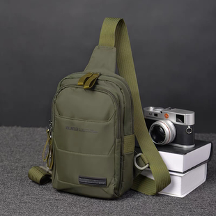 Volunteer胸包男夏季斜挎包男牛津布背包户外帆布包休闲单肩包男