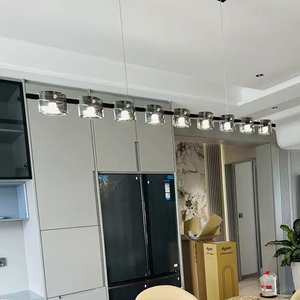 现代简约意式客厅长条灯吧台餐厅吊灯一字灯餐桌创意玻璃中山灯具