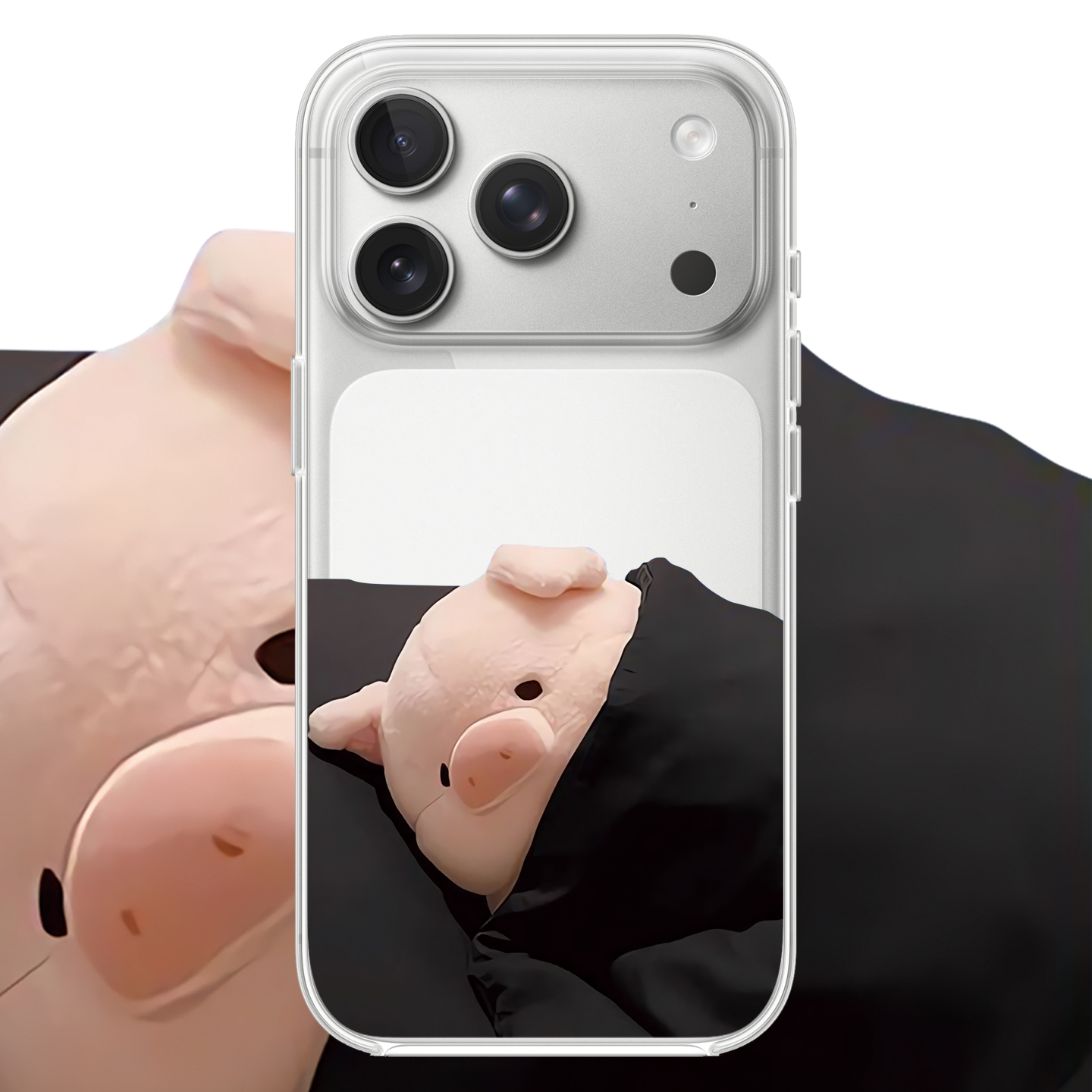 睡觉猪猪适用于iPhone17PROMAX卡通16PROMAX可爱12苹果透明手机壳15动漫14创意13软适用小米17PROMAX华为OPPO