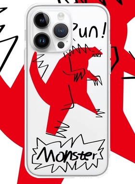 红色恐龙适用于苹果17PROMAX透明手机壳硅胶可爱iPhone16PROMAX情侣15PRO卡通14VIVOOPPO13动漫12华为小米