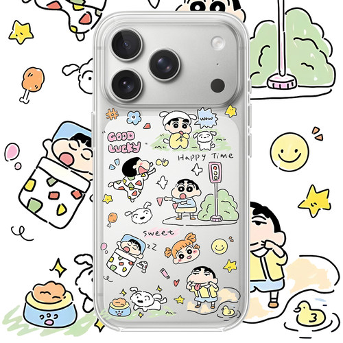 蜡笔小新适用于iPhone17PROMAX卡通16PROMAX可爱苹果透明手机壳15动漫14创意13简约适用小米17PROMAX华为OPPO