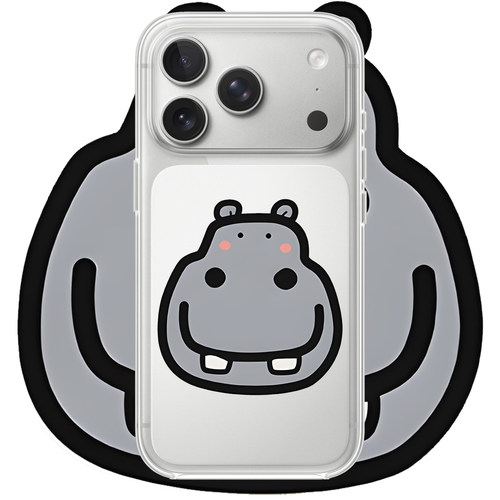 可爱河马适用于iPhone17PROMAX卡通16PROMAX苹果透明手机壳15动漫14创意13简约12适用小米17PROMAX华为OPPO