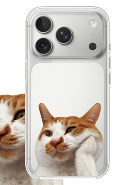 托腮猫咪适用于苹果17PROMAX透明手机壳硅胶简约iPhone16PROMAX情侣15PRO小众14华为小米13个性12VIVOOPPO