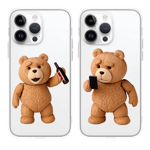 泰迪熊适用于苹果18PROMAX透明手机壳硅胶可爱iPhone17PROMAX情侣16PRO卡通15VIVOOPPO14动漫13华为小米