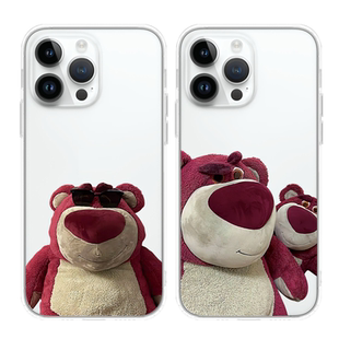 可爱草莓熊适用于苹果17PROMAX透明手机壳硅胶iPhone16PROMAX情侣15PRO卡通14VIVOOPPO13动漫12华为小米