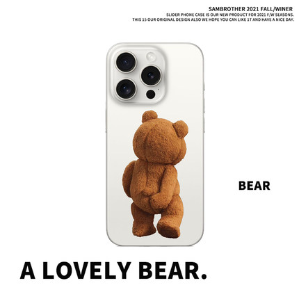 原创小熊适用苹果16PROMAX情侣14可爱13动漫12卡通11个性iPhone15PROMAX硅胶透明手机壳华为小米vivooppo