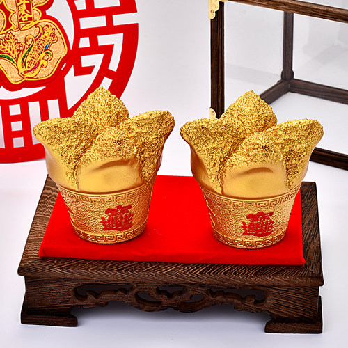 乔迁之喜黄金万两发粿摆件