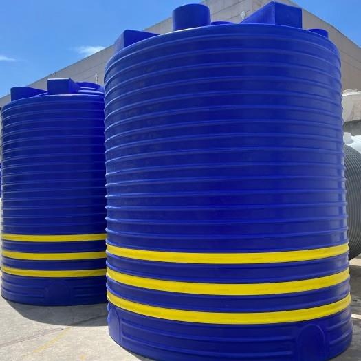 30吨PE水箱絮凝剂储罐耐酸碱化工塑料储罐原液储存大蓝水桶带抱箍