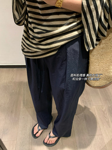 报恩神裤！亚麻尼龙新款进口面料 直筒微阔不易起褶透气松弛显瘦