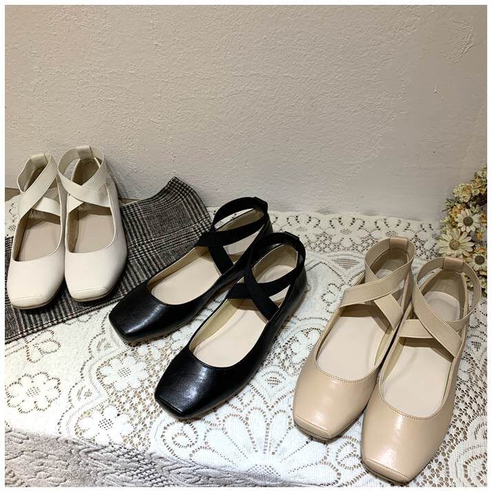 古典芭蕾舞鞋娃娃鞋日系复古文艺森林系平底方头玛丽珍鞋女鞋单鞋