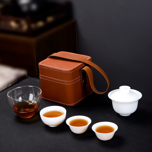 德化白瓷璞玉瓷冰种玉瓷旅行茶具