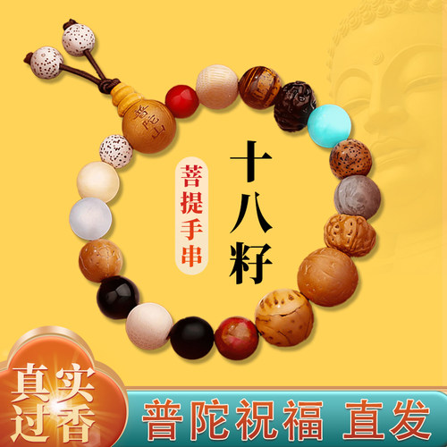 正品普陀师傅十八籽手串女款平安菩提手串男款转运18十八子籽手串