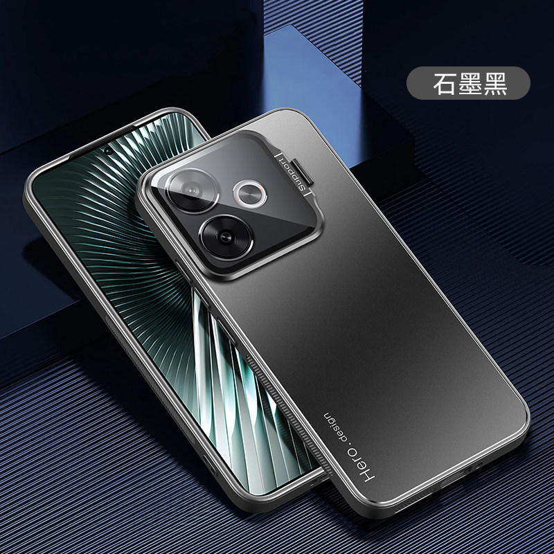 【自带镜头盖】适用于真我GT7手机壳GTNeo6se带镜头膜支架真我GT6保护套realme金属外壳GTNeo7全包摄像头盖子