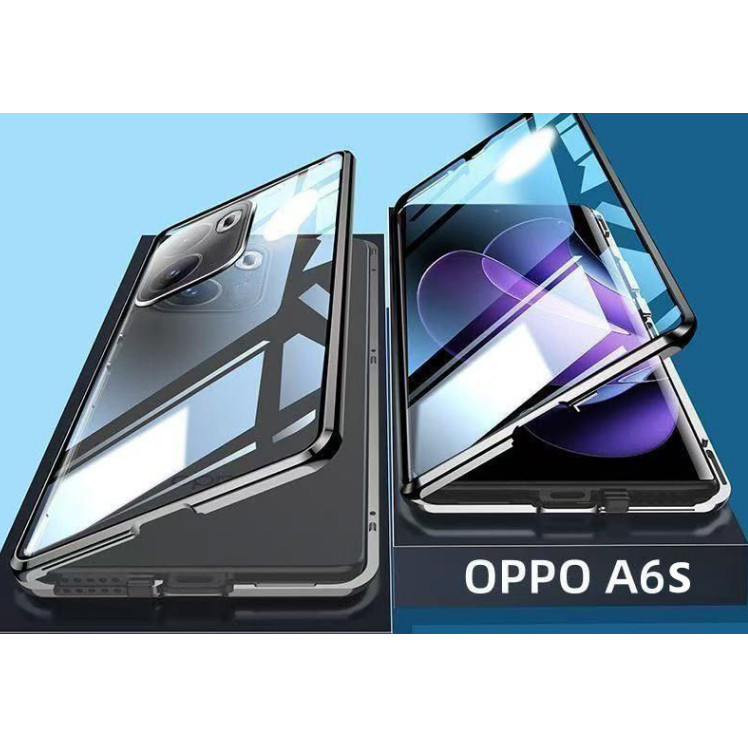 OPPOA6s手机壳双面玻璃磁吸卡扣