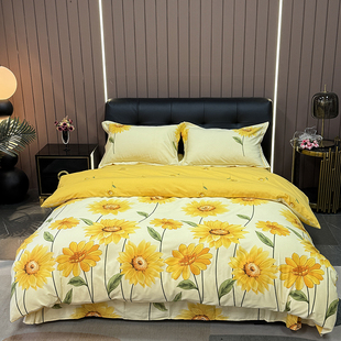 全棉磨毛四件套纯棉加厚床上用品轻奢高级感床单2025新款男生秋冬