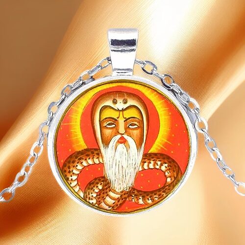 印度瑜伽经Patanjiali帕坦伽利瑜伽护身符吊坠2.5cm