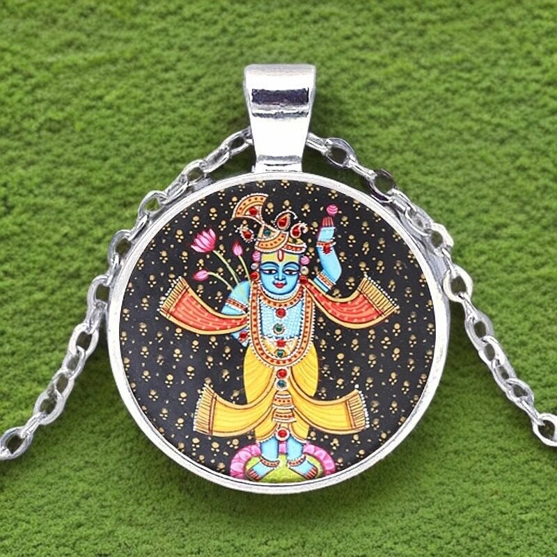 印度Shrinathji克里希那奎师那吉祥护身符吊坠2.5cm
