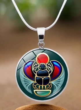 古埃及Scarab Beetle圣甲虫护身符吊坠2.5cm