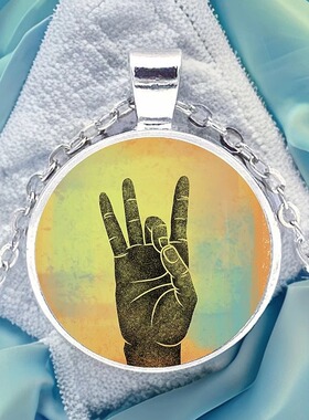 印度Akasha Mudra空元素手印 瑜伽冥想护身符吊坠2.5cm