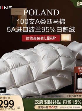 MINE/寐5A波兰95白鹅绒冬被100支纯棉抗菌羽绒被芯送礼 乌托邦Ⅱ