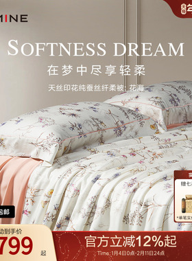 MINE/寐100支天丝蚕丝被100桑蚕丝夏凉被春夏蚕丝被子送礼 花海