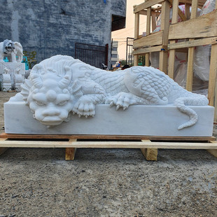 石雕龙龟汉白玉晚霞红青石风水八卦镇宅龙头龟吸水兽庭院喷水摆件