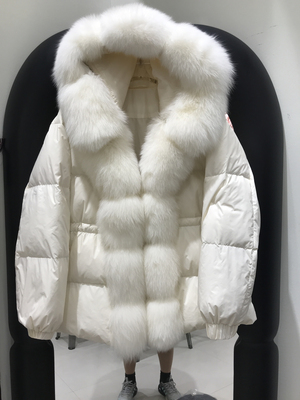 25年新款欧美轻奢高级感姐妹款断毛皮草羽绒服白鹅绒防寒保暖外套