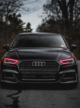 奥迪A3黄金眼柠檬黄红色蓝色冰蓝紫色改装变色七彩LED日行灯绿色