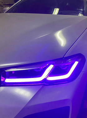 宝马5系G38 G30黄金眼日行灯柠檬黄红色蓝色七彩变色LED恶魔眼