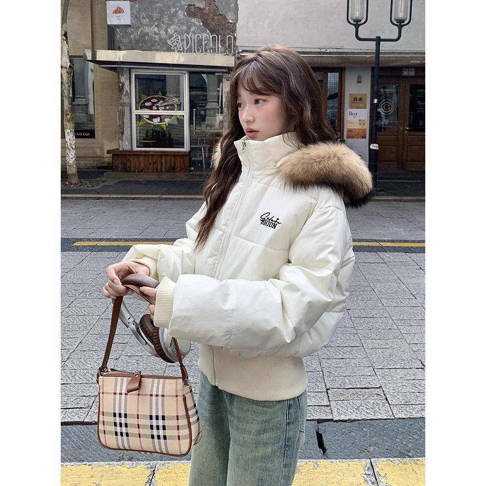 2025新款羽绒棉服女冬季大毛领韩系超好看收腰小个子爆款棉袄外套