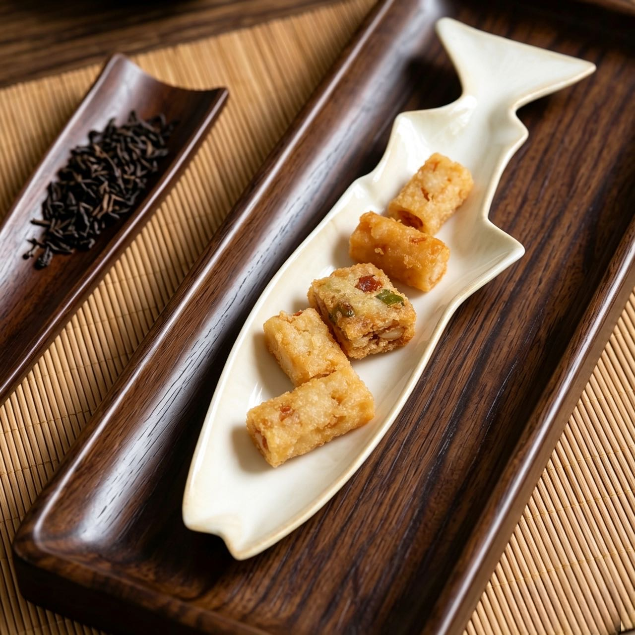 【创意小鱼】陶瓷鱼盘子特别好看的高级釉下彩奶白色简约餐具家用