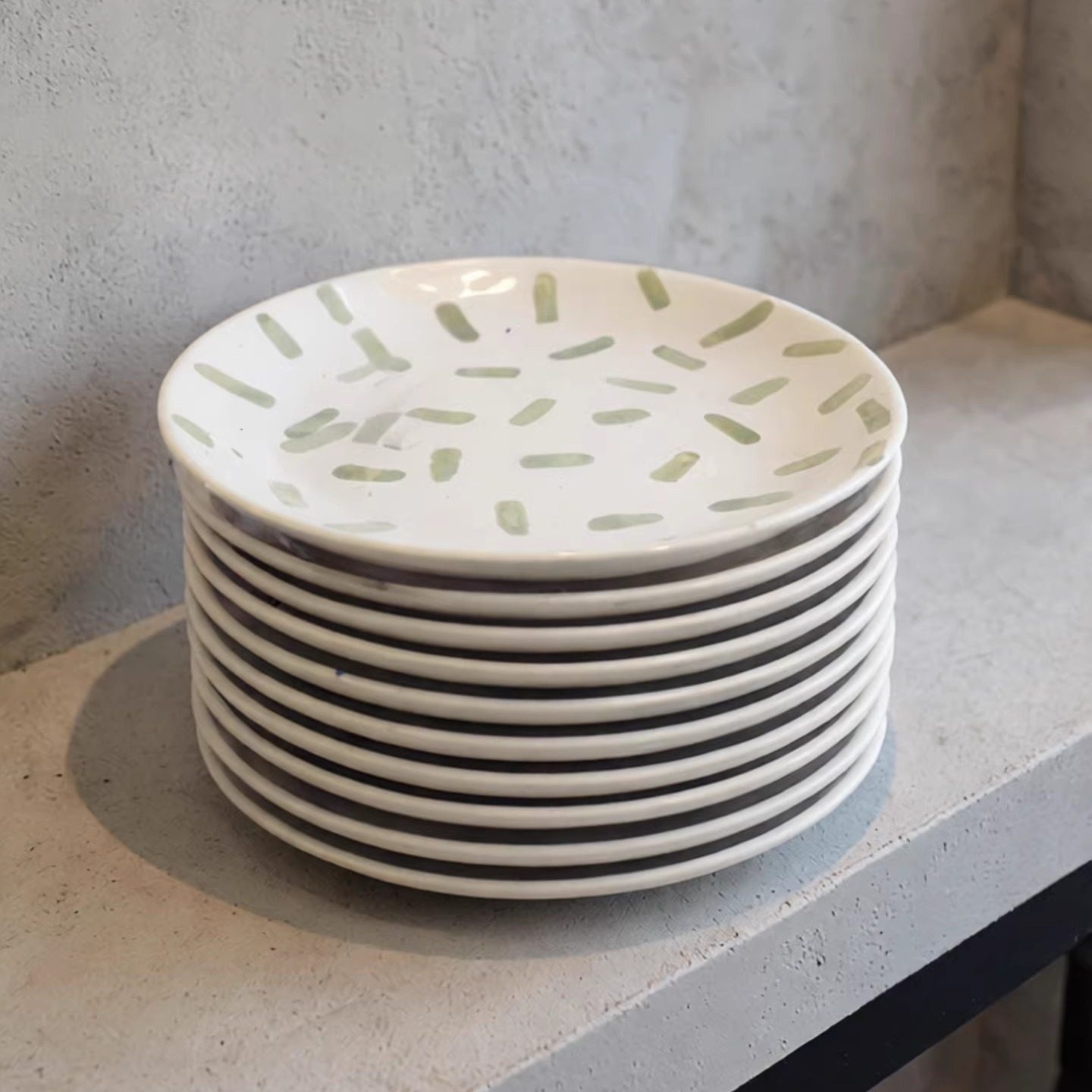 〖买1送1〗手绘小盘子吐骨盘奶油风小清新陶瓷骨碟蛋糕点心盘微瑕