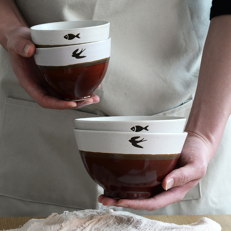 窑变红陶瓷斗笠碗2025新款