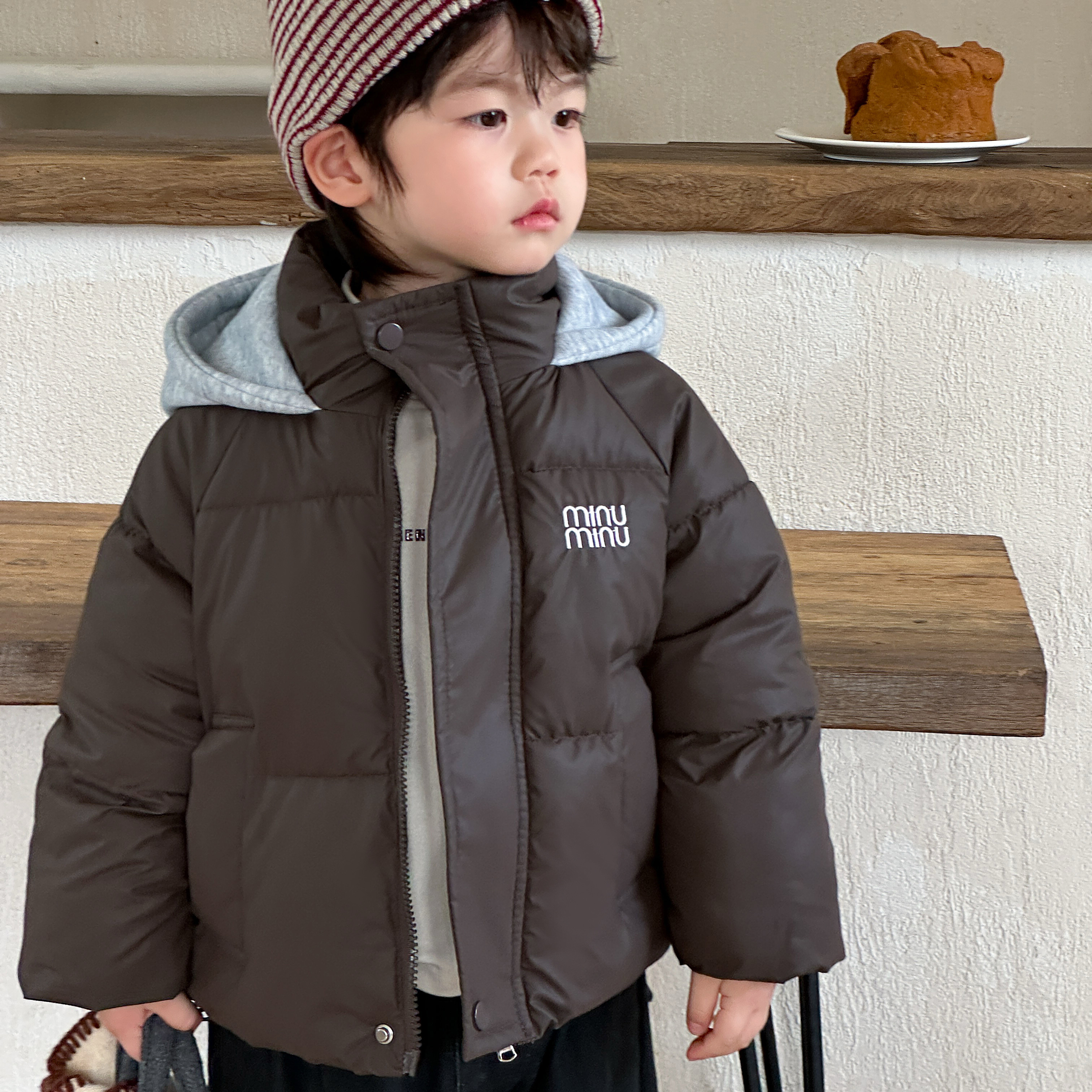 儿童加绒加厚棉袄防风保暖冬装潮