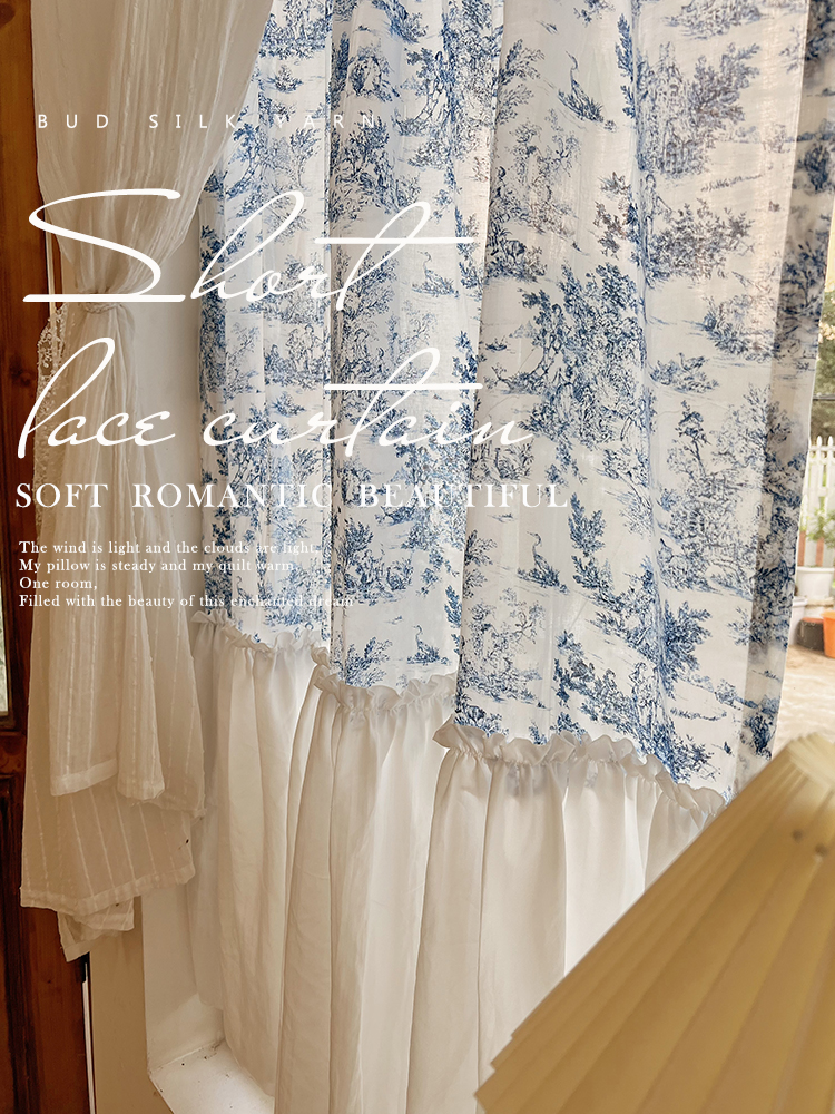 棉麻门帘装饰半帘文艺复古布艺帘