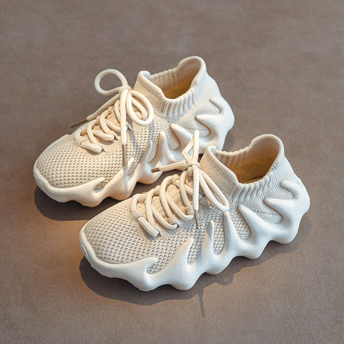 儿童椰子鞋2025春秋新款男女童飞织网面八爪鱼450火山跑步运动鞋