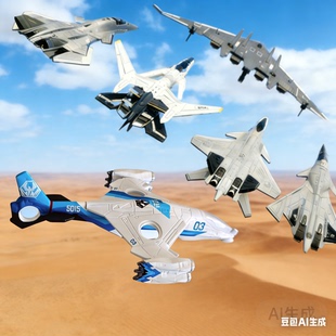 6个小比例白帝空天战机合金飞机仿真战斗机模型寒光玄女鸾鸟一套